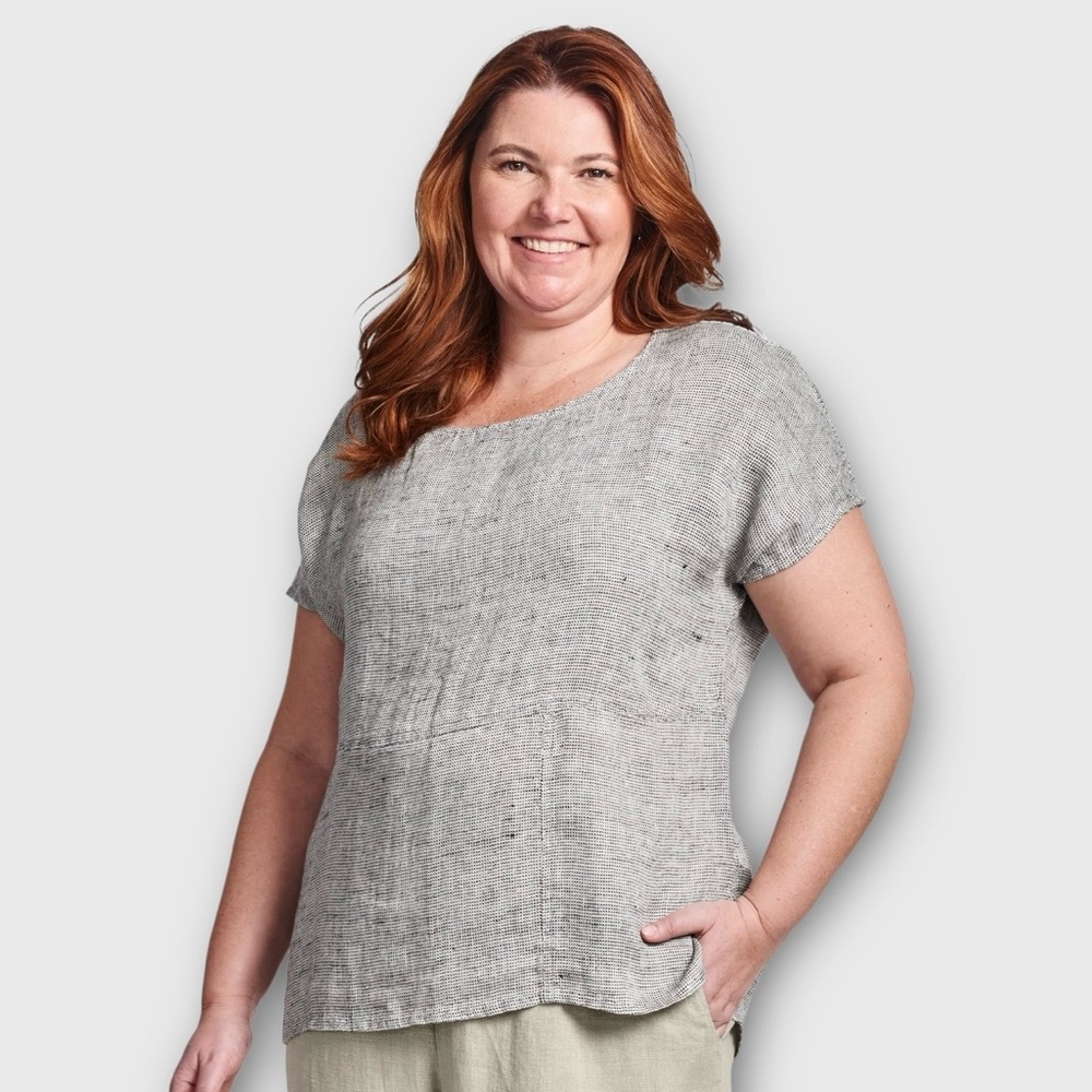 NWOT Flax Linen Aria Tee / Natural Panama